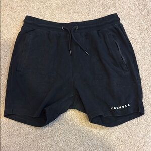 YoungLA Black Athletic Shorts Elastic Waistband Lightweight